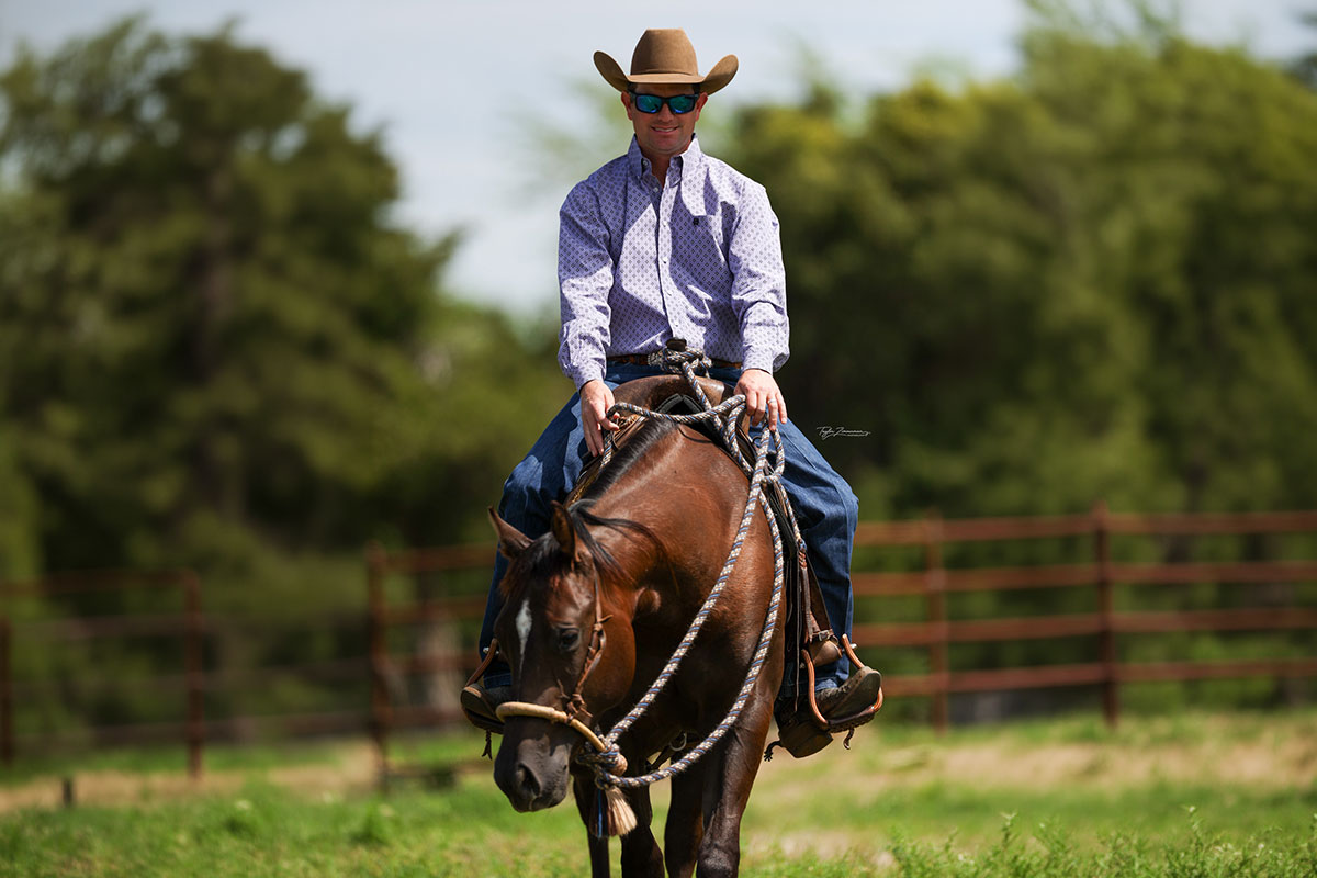 Josh Crawley on horseback